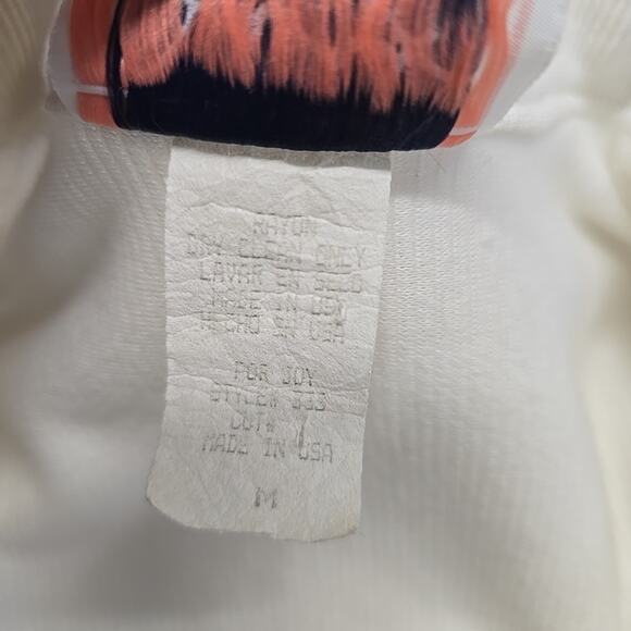 Vtg Joy USA White Ribbed Bodycon Dress Sz M Fringe Beaded Collar Dolly Parton - Picture 9 of 9